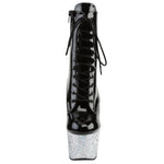 Pleaser ADORE-1020LG Boots Silver Glitter | Angel Clothing