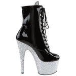 Pleaser ADORE-1020LG Boots Silver Glitter | Angel Clothing