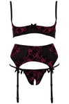 Abierta Fina Red Shelf Bra Set | Angel Clothing