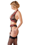 Abierta Fina Suspender Set with Rhinestones | Angel Clothing