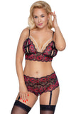 Cottelli Curves Red Black Set | Angel Clothing