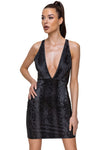 Cottelli Party Snakeskin Look Black Dress | Angel Clothing