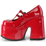 DemoniaCult CAMEL 55 Red Patent Shoes | Angel Clothing