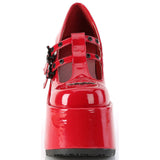 DemoniaCult CAMEL 55 Red Patent Shoes | Angel Clothing