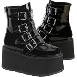 DemoniaCult Damned 105 Black Patent Boots | Angel Clothing