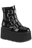 DemoniaCult Damned 105 Black Patent Boots | Angel Clothing