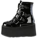 DemoniaCult Damned 105 Black Patent Boots | Angel Clothing