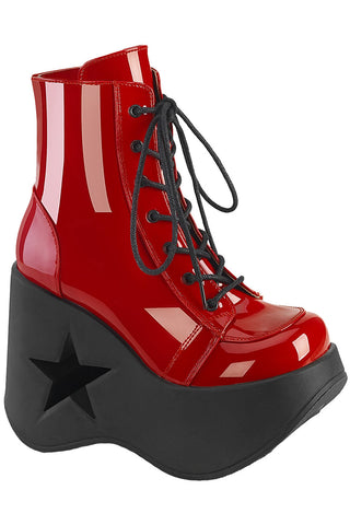 DemoniaCult Dynamite 106 Red Patent Boots | Angel Clothing