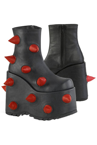 DemoniaCult SLAY 77 Black Red Boots