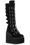 DemoniaCult SWING 815 Black Velvet Boots | Angel Clothing