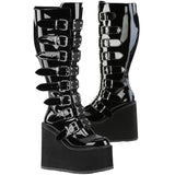 DemoniaCult Swing 815WC Boots Patent WIDE CALF | Angel Clothing