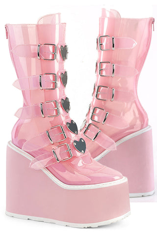 DemoniaCult SWING 230C Pink Transparent Boots