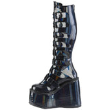 DemoniaCult SWING 815 Black Holographic Boots