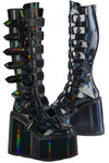 DemoniaCult SWING 815 Black Holographic Boots