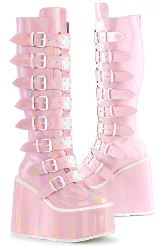 DemoniaCult SWING 815 Pink Holographic Boots