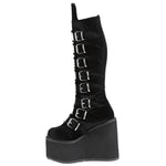 DemoniaCult SWING 815 Black Velvet Boots