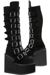 DemoniaCult SWING 815 Black Velvet Boots