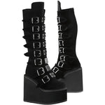 DemoniaCult SWING 815 Black Velvet Boots