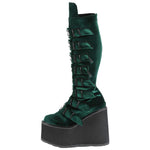 DemoniaCult SWING 815 Emerald Velvet Boots