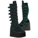 DemoniaCult SWING 815 Emerald Velvet Boots