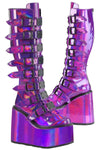 DemoniaCult SWING 815 Purple Holographic Boots | Angel Clothing