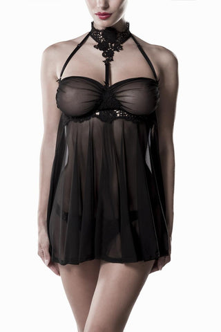 Grey Velvet Erotic Negligee | Angel Clothing