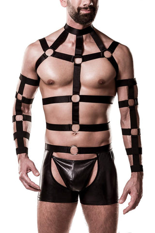 Grey Velvet Mens Harness Set | Angel Clothing