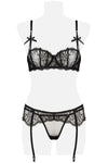 Grey Velvet Three-Part Erotic Set | Angel Clothing