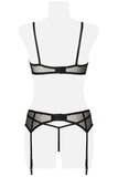 Grey Velvet Three-Part Erotic Set | Angel Clothing