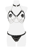 Grey Velvet Three-Part Erotic Set | Angel Clothing