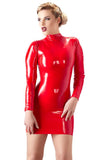 LATE-X Latex Mini Dress Red | Angel Clothing