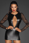 Noir Handmade Short Powerwetlook Dress | Angel Clothing