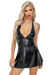 Noir Handmade Short Wetlook Dress | Angel Clothing