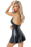 Noir Handmade Short Wetlook Dress | Angel Clothing