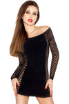 Passion BS025 Mesh Dress Black | Angel Clothing