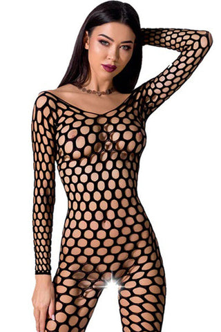 Passion Bodystocking BS077 Black | Angel Clothing