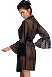 Passion Lovelia Penignoir Dressing Gown Black | Angel Clothing