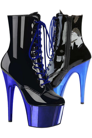 Pleaser ADORE 1020 Royal Blue Chrome Boots