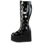 DemoniaCult Swing 815WC Boots Patent WIDE CALF | Angel Clothing