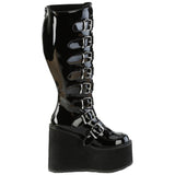 DemoniaCult Swing 815WC Boots Patent WIDE CALF | Angel Clothing