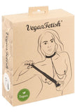 Vegan Fetish Neck Collar with Nipple Clamps and Whip