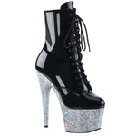 Pleaser ADORE-1020LG Boots Silver Glitter | Angel Clothing