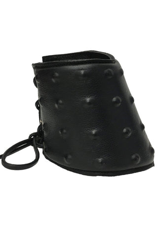 Black Leather Lace Up Studded Gauntlet | Angel Clothing