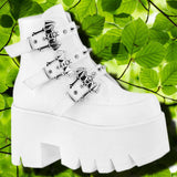 DemoniaCult ASHES-55 Boots White | Angel Clothing