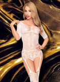 Penthouse Sugar Drop White Bodystocking | Angel Clothing