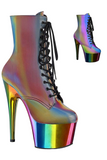 Pleaser ADORE 1020RC Reflective Rainbow Boots | Angel Clothing