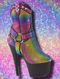 Pleaser ADORE-1029RS Rainbow Boots | Angel Clothing