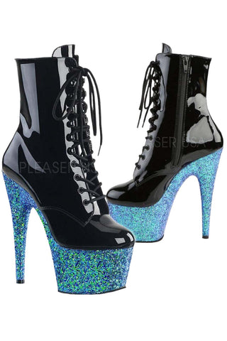 Pleaser ADORE-1020LG Boots Blue Glitter | Angel Clothing