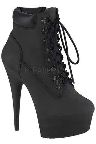 Pleaser DELIGHT 600TL 02 Boots Black Nubuck | Angel Clothing