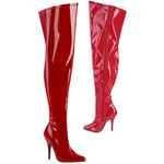 Pleaser Pink Label SEDUCE-3000WC Boots Red WIDE CALF | Angel Clothing